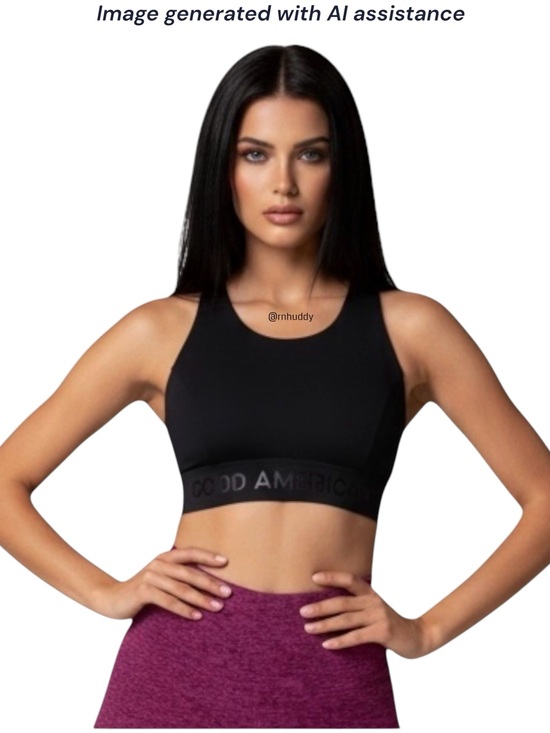 Good American Other - Good American 2X Core Power black racerback sports bra